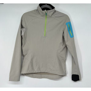 Stoic Athletic Jacket Womens Sz XS Gray Quarter Zip Pullover Mock Neck Drawcord